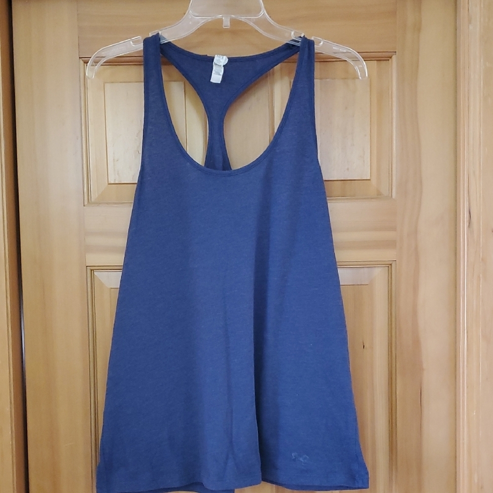 Under Armour Heat Gear Women's Blue Racerback Tank Top sz L